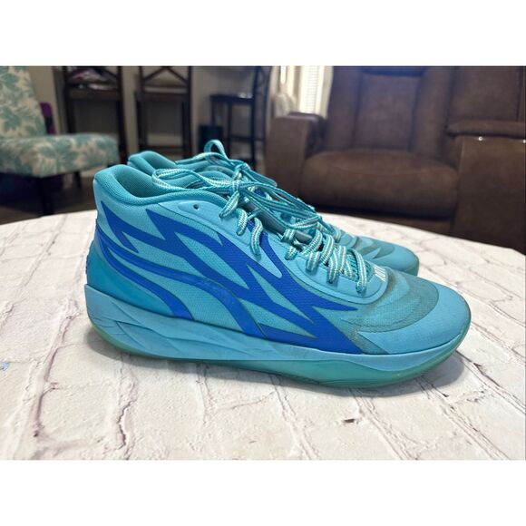 Puma Men\'s 11.5 ROTY LaMello Ball Basketball Shoes Blue Atoll Ultra Sneakers main image 8